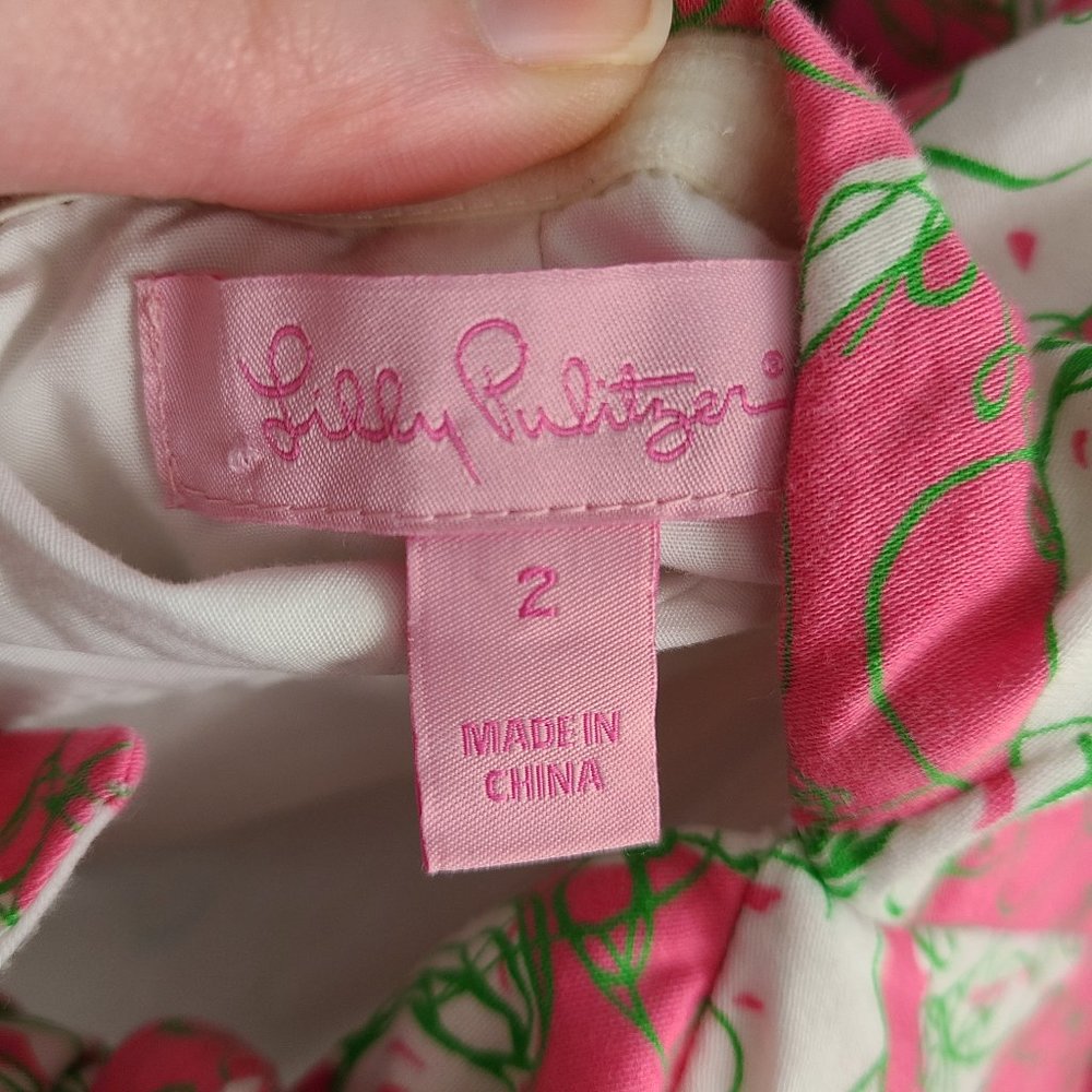 Lilly Pulitzer Pink and Green Mini Dress - Picture 4 of 7
